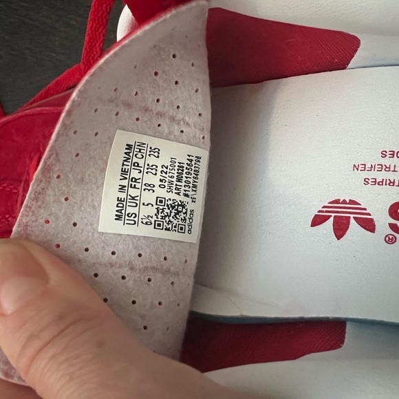 Adidas Red and White Athletic Shoes - Picture 4 of 4